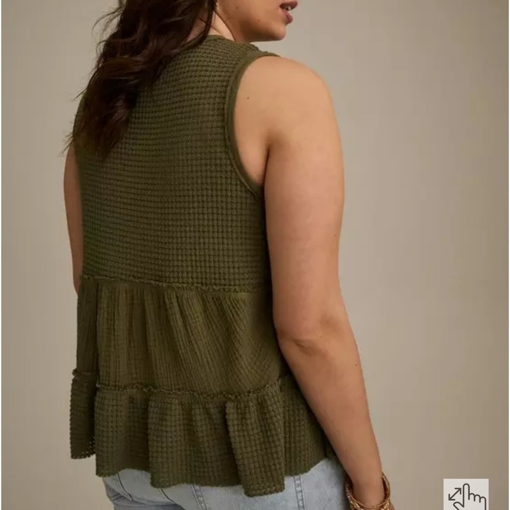 Torrid Olive Festi Babydoll Tank - Picture 4 of 4